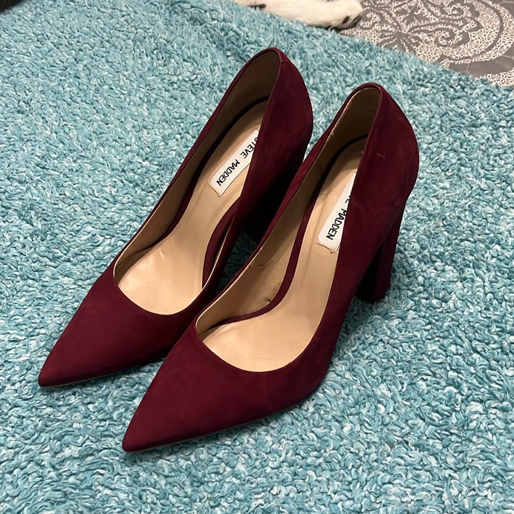 Maroon Steve Madden Block Heel